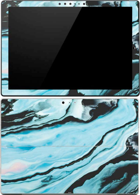 Aqua Blue Marble Ink Surface Pro (2017) Skin